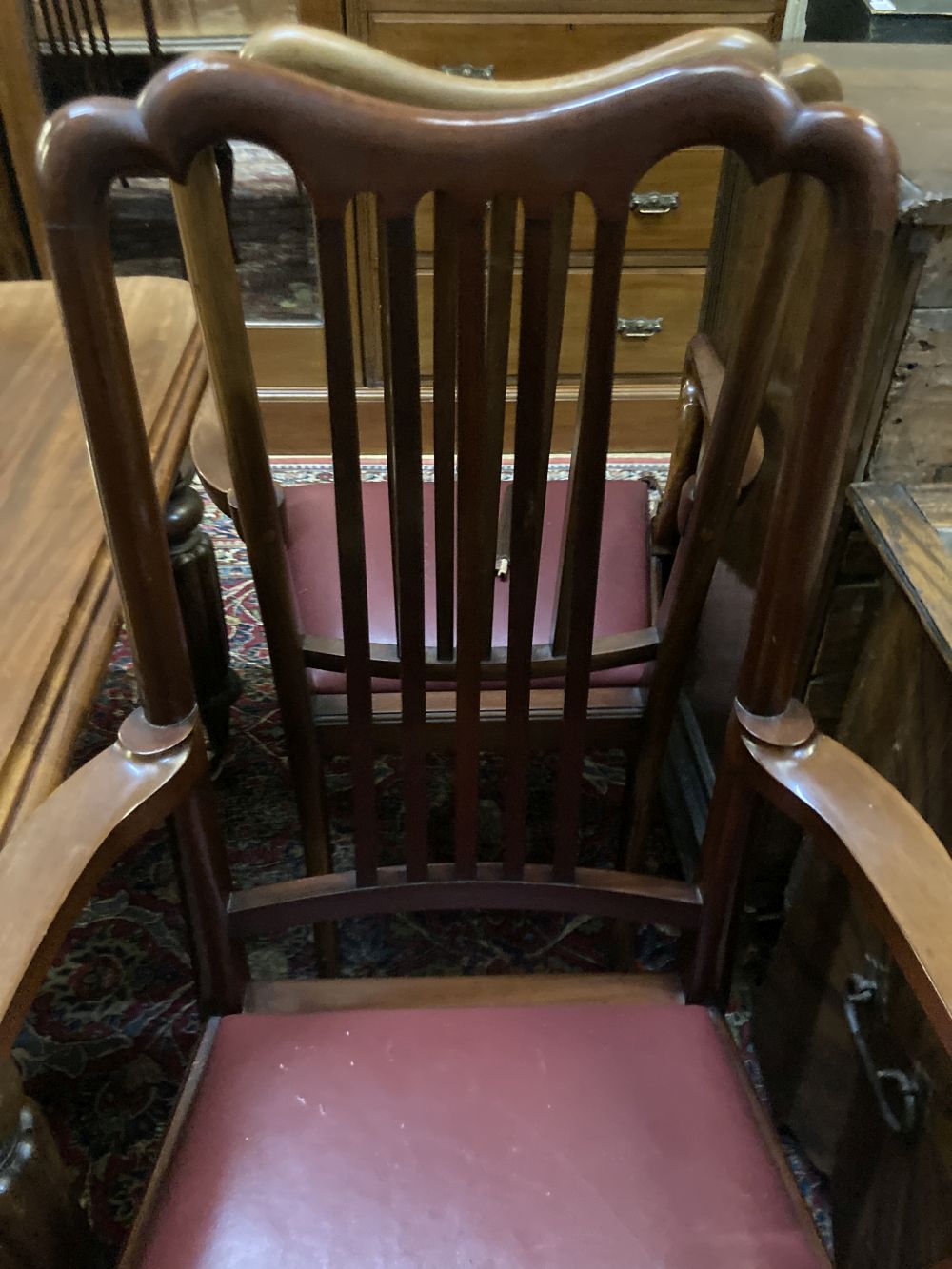 A set of eight mahogany dining chairs